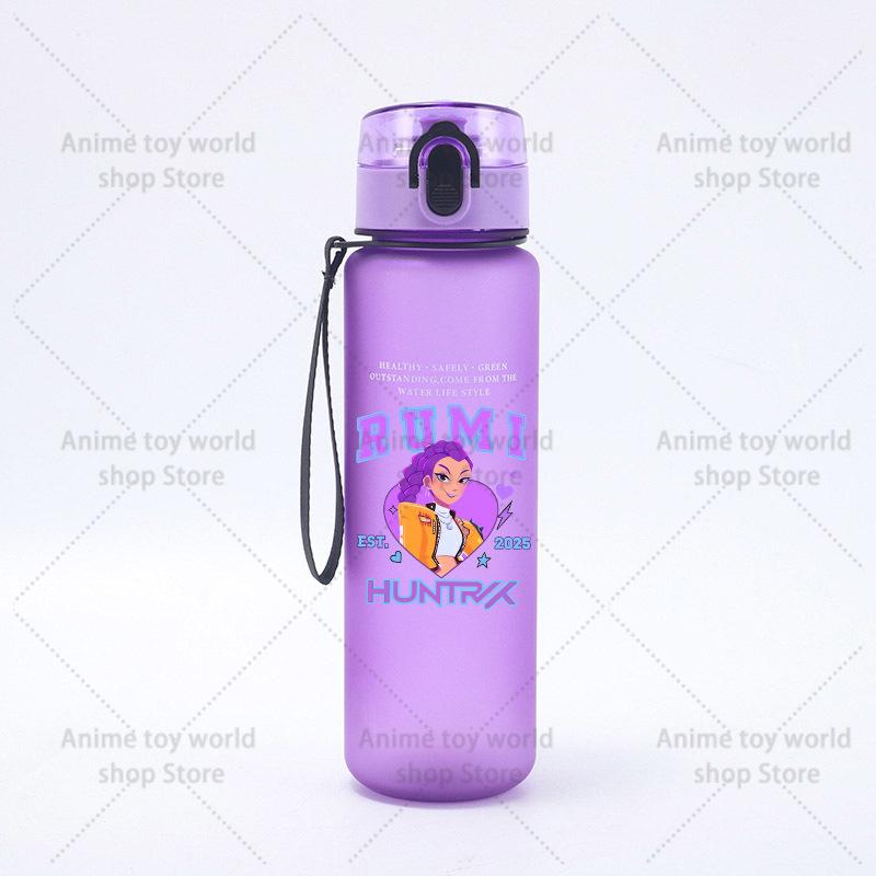 KPop Demons Hunters Large Capacity Sports Water Bottle Motivational Leak Proof Portable Reusable Cups Outdoor Travel Gym Jugs Kid Friendly