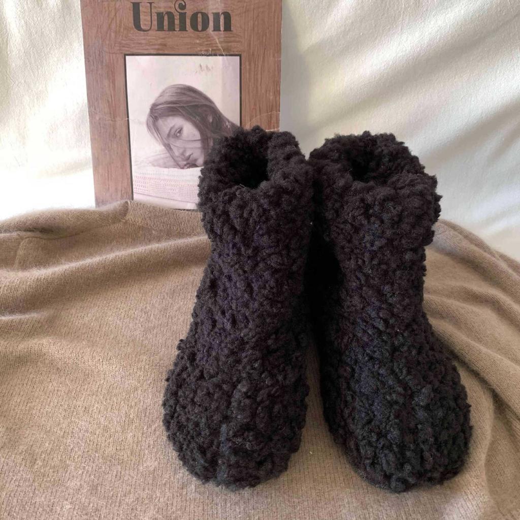 Warm fleece milk fufu~ Korean gentle fairy snow boots winter fleece thickened warm short fluffy shoes boots