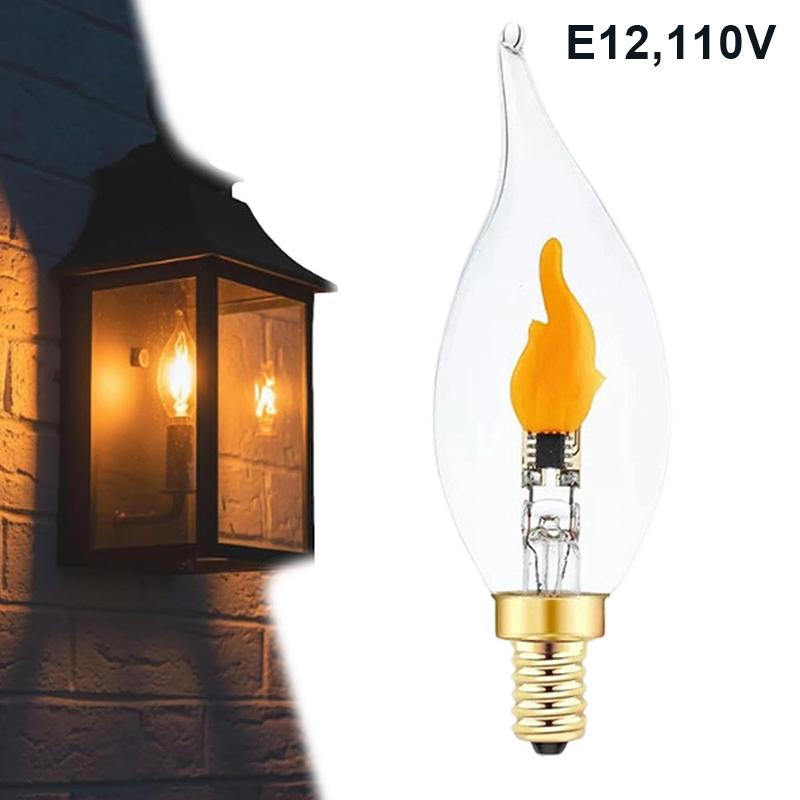Flickering Flame Light Bulbs E12/E14/E27 LED Flickering Flame Decoration Light Bulbs More Realistic Fire Effect Candelabra Base