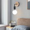 ABMH-Home Decor Fixtures Nordic Wood Lamp Base E27 Retro Bedside Wall Light Holder Interior Lighting For Bedroom Living Room