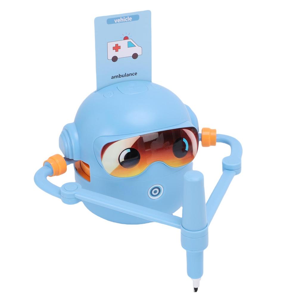 Intelligentes, automatisches Zeichenroboter-Spielzeug, lustige Musik-Lernmaschine mit 100 Karten und 14 bunten Stiften