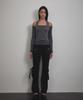 Bunteu Eyelet Halter Long Sleeve (Charcoal)