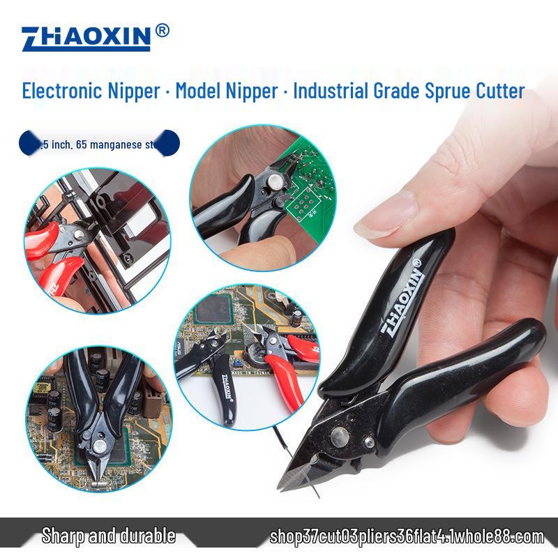 High-Quality Alloy Steel Japanese Mini Angled Cutters for Network Cable - Flat Jaw Shears with Angled Tip