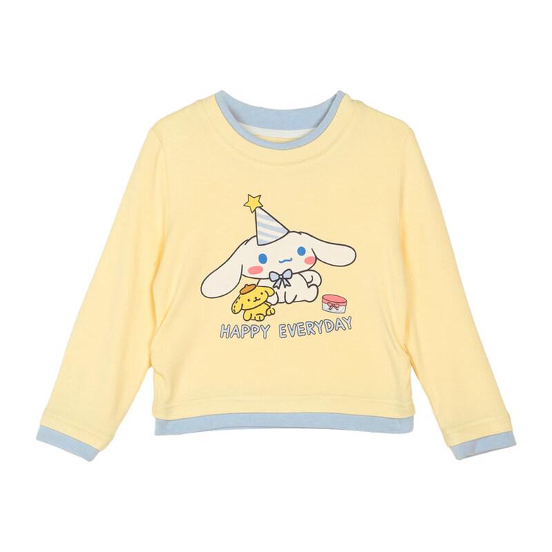 LUSON Girls' Spring Colorblock Cartoon Long-Sleeve T-Shirt
