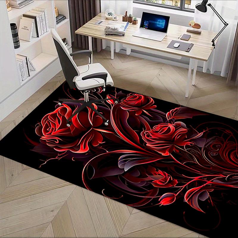 Rose Chair Mat: Office Carpet Oversized Rug for Home Decor, Sofa Cover, Gift Idea, Suitable for Bedroom, Living Room, and Various Rooms