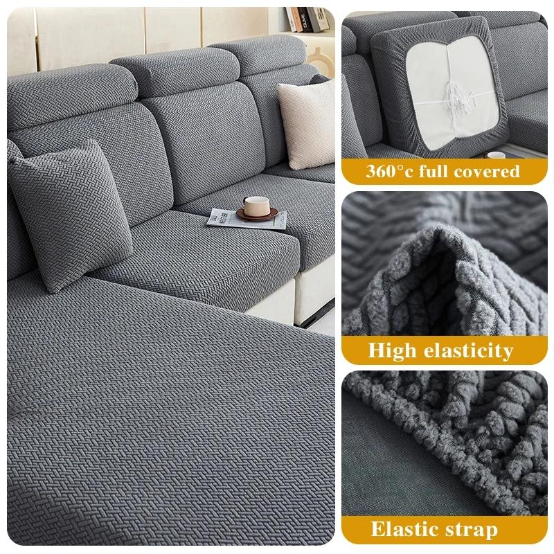 Jacquard Sofa Sitzkissenbezug Stretch Sofabezüge für Wohnzimmer Anti-Katzenkratzer Passend für Stuhl L-Form Ecksofa