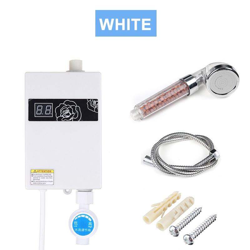 220V 300W Universal Electric Water Heater Instant Tankless Water Heater 3KW Temperature Display Heating Shower + Nozzle