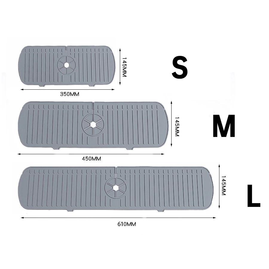 

Силиконовая накладка на кран для кухни, защитная накладка на раковину, многоразовый коврик для сушки посуды, поддон для сбора капель S (350*145*5mm) серый