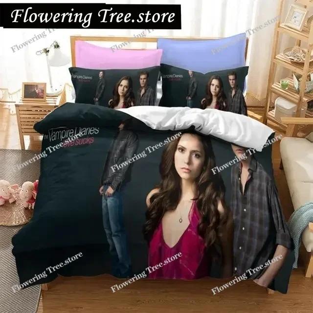 The Vampire Diaries Print Bedding Set 3D Character Duvet Cover Set With Pillowcase Twin Full Queen King Bedclothes