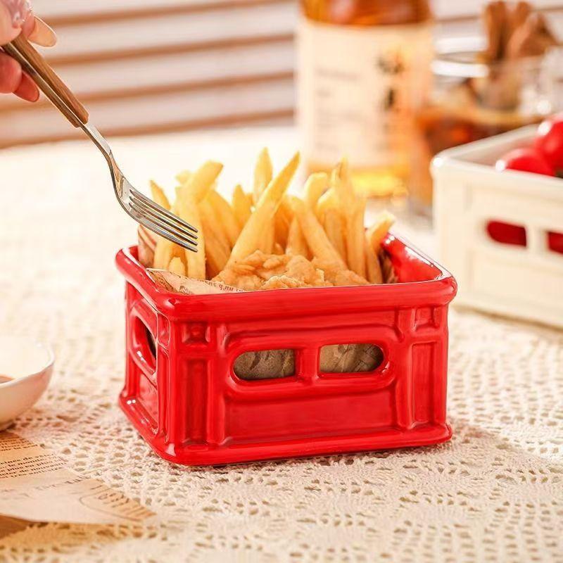 Koreanische Frittierte Palette Snackschale Keramikschale Küchendekoration Popcorn Gebratenes Hähnchen Chips Schale Instagram Posing Requisiten Geschenk