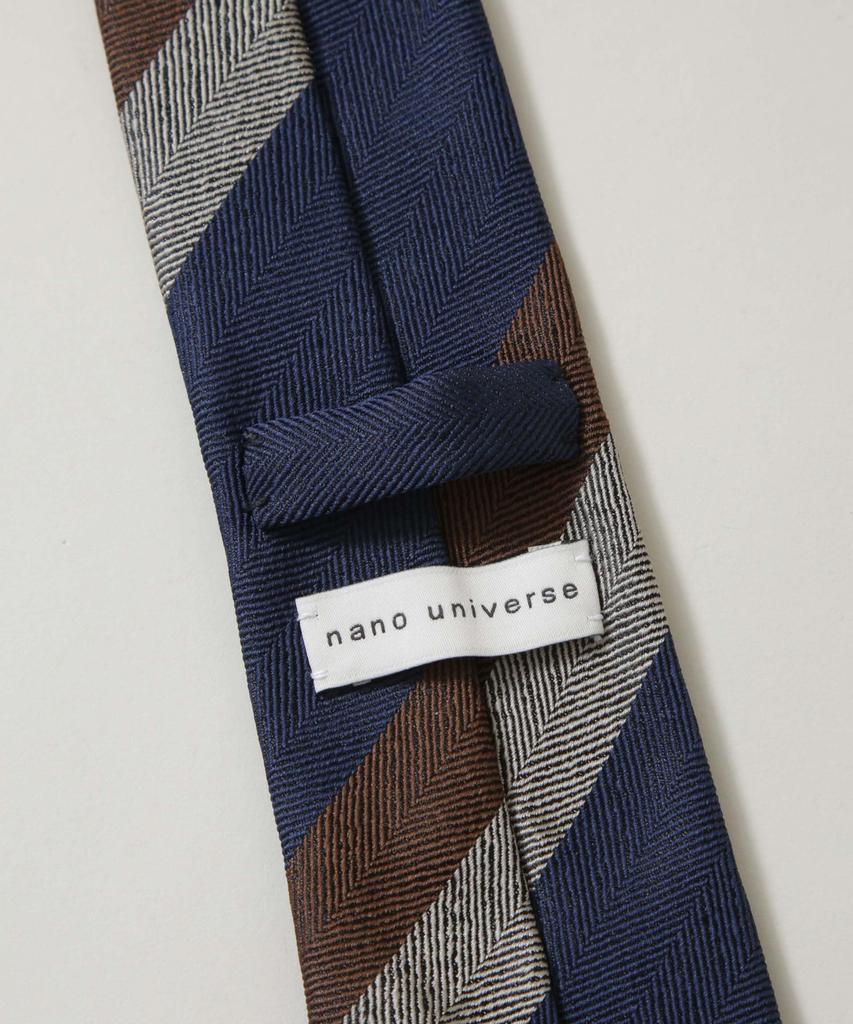 [Nano Universe] Kyoto Nishijin Washable Stripe Tie for Men F 050 Brown 668-6142203