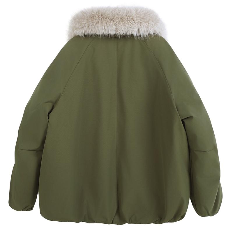 Mote Damekåper Vinterparkas Fuskepelskrage Løse Tykke Varm Oversize Yttertøy Damejakker