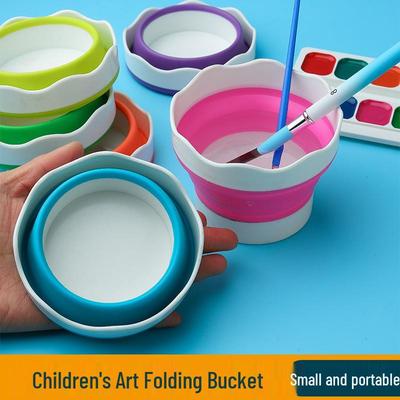 Mini Folding Silicone Watercolor & Gouache Brush Holder Cup