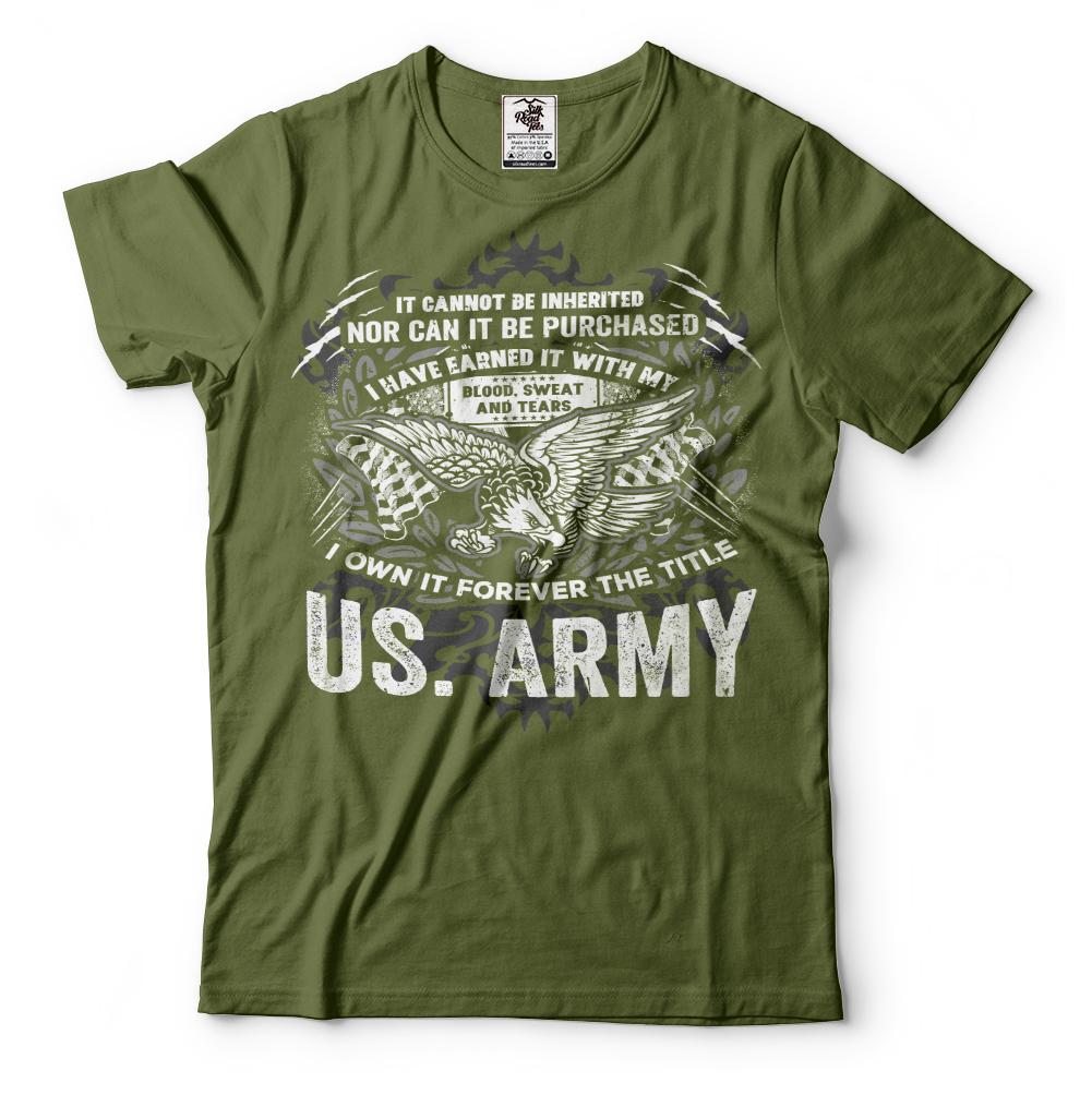 US Army T-shirt United States Soldier Army Tee Shirt Military Green Tee L