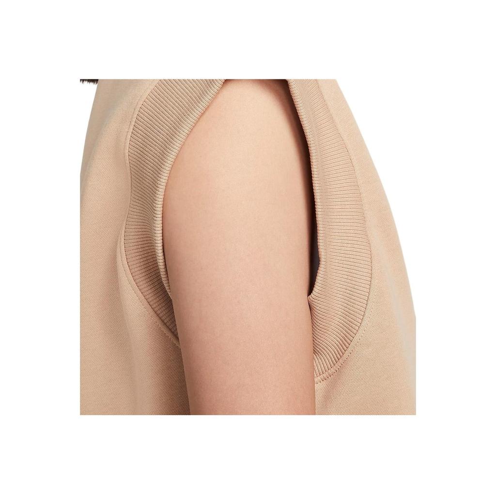 Nike Solid Logo V-Neck Loose Casual Tank Top Women Tops Camel DQ6760-200