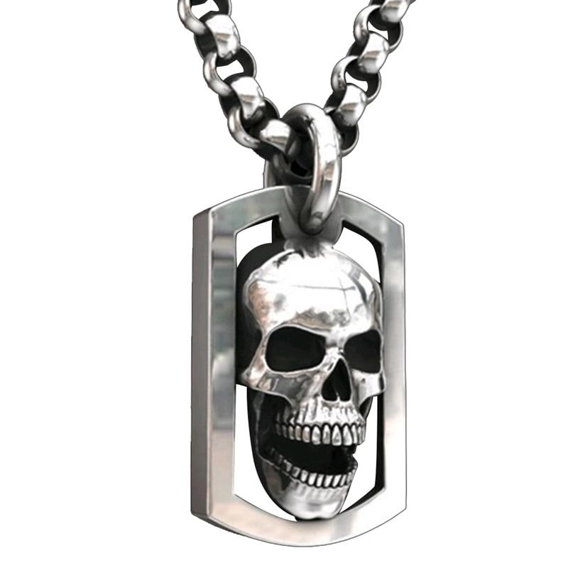 

Till Death Do Us Part Hip Hop Mens Stainless Steel Skull Ожерелье Готика Помолвка Ювелирные изделия Ожерелье