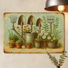 Vintage Gardening Tools Metal Sign - 20.32x30.48cm Rustic Plant Theme Decor for Indoor/Outdoor Spaces