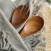 1 stücke Holz Kochen Löffel und Gabel Set Log Holz Löffel Holz Gabel Salat Löffel Pasta Gabel Kochen Utensilien Anzug