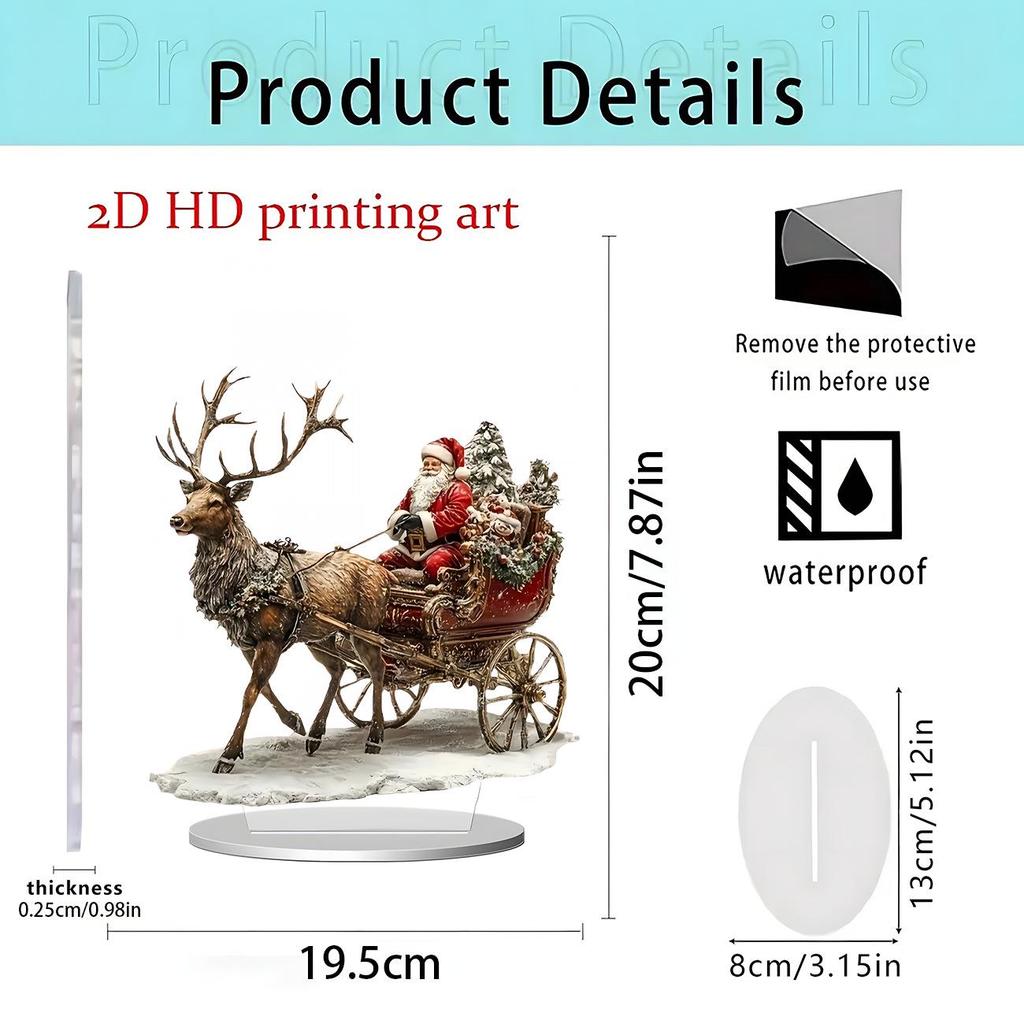 Rotating Christmas Carousel 2D Acrylic Standee - Festive Gift & Home Decoration