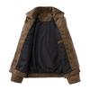 Men American Style Casual Turn Down Collar Pu Leather Flight Bomber Jacket