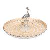 Peacock Fruit Tray Zinc Alloy Metal Peacock Plate for Bread Snacks Cakes   Candies