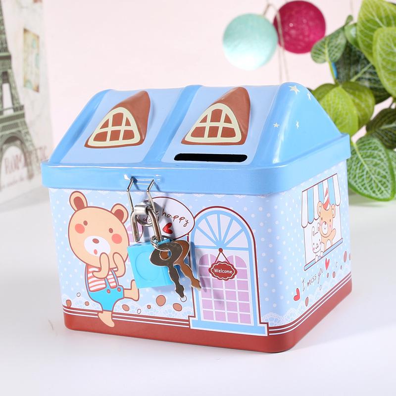 Little Spirit S23 Cartoon Piggy Bank with Lock - Cute Birthday Gift for Kids, Boys, and Girls