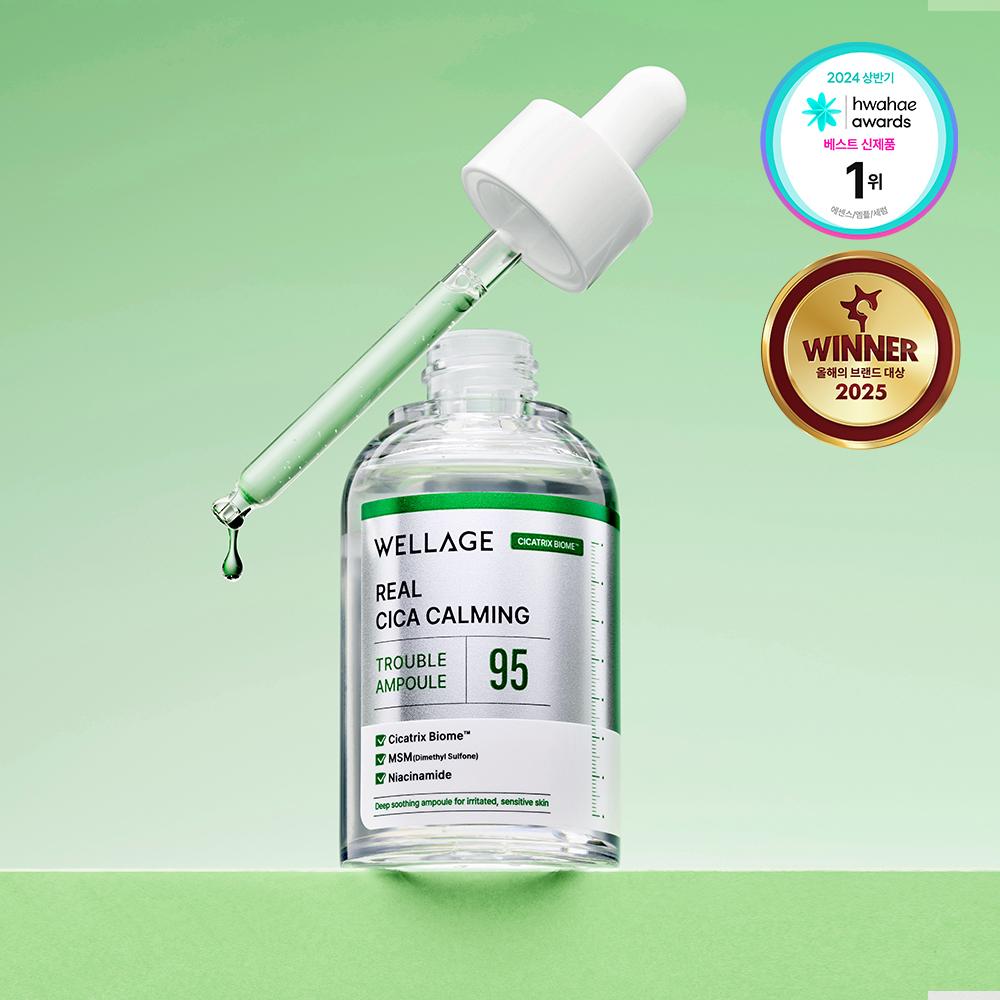 Wellage [reconciliation No.1  Trouble] Wellage Real Cica Calming 95 Trouble Ampoule 50ml