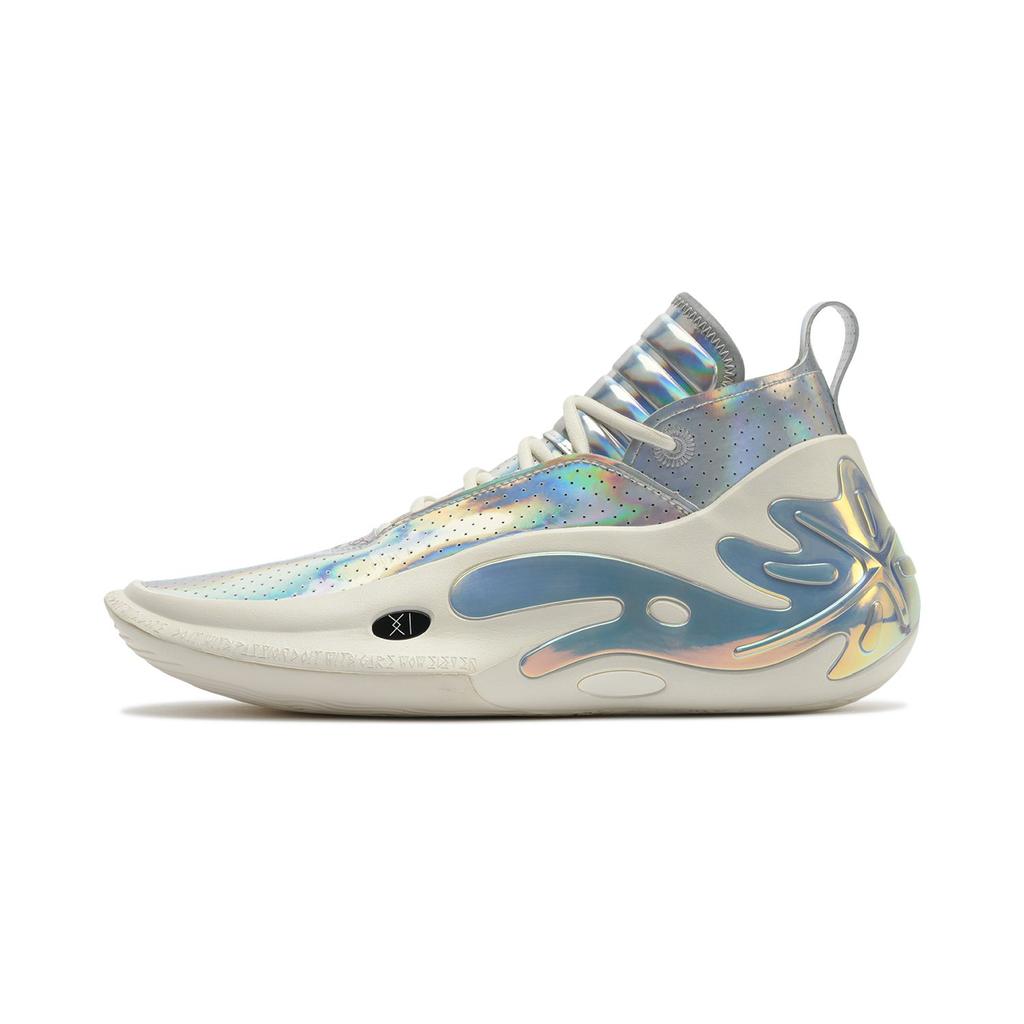 Li Ning WOW11 Dämpfung Leichtgewicht Rückprall Mittelhohe Basketballschuhe Herren Silber ABAU049-10