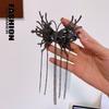 Luxury Vintage Rhinestone Butterfly Metal Chain Tassel Hair Clips Dark Style Ponytail Hairpins Twist Clip Women Hair Accessories