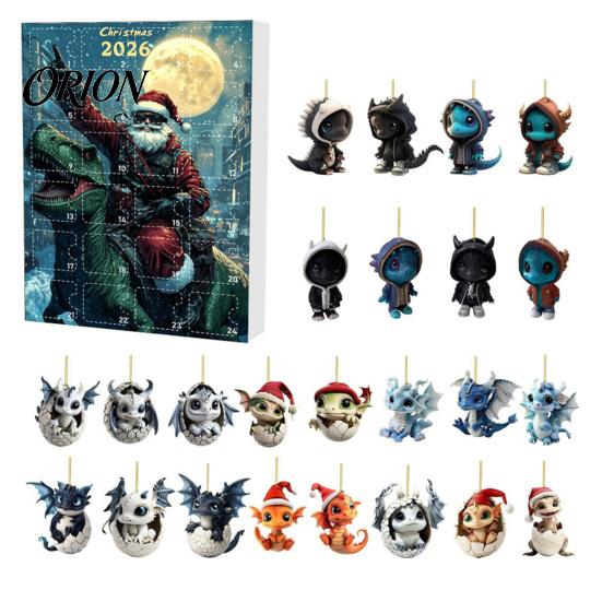Exquisite Christmas Gift Box Dragon Advent Calendars 2026, 24 Days Countdown Calendar with Acrylic Hanging Ornaments Ornaments, Collectible