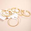7Pcs/Set Fashion Elegant Rhombus Heart Twist Design Smooth Bracelets Set For Women Jewelry Accessries Gift