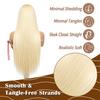**13x4 Platinum Blonde Lace Front Wig, 24" Straight Heat‑Resistant Synthetic Glueless Wig with Baby Hairs Adjustable Straps for Women**