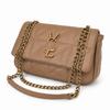 Women's Quilted Shoulder Bag Elegant PU Leather Flap Handbag with Gold Chain Strap Small Crossbody Purse