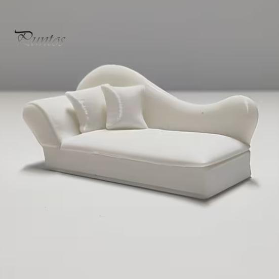 Creative Miniature Gifts 1:12 Scale Dollhouse Sofa with Pillows, European White Blank Furniture Style Simulation Recliner, Photography for Decoration