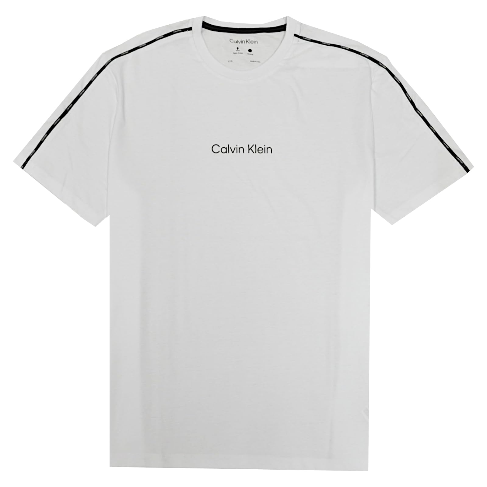 Calvin Klein Crew Neck Short Sleeve Center Logo White Size L [Calvin Klein] Men s T-Shirt [Used] белый
