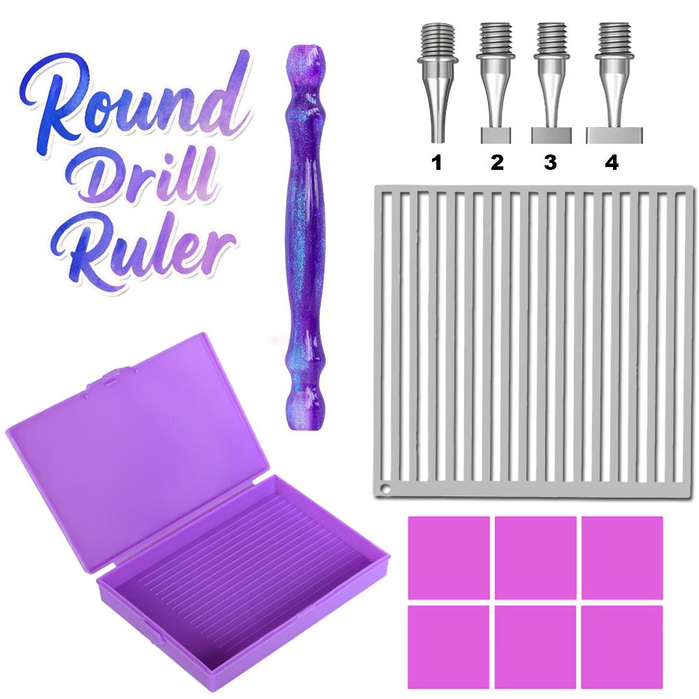 13pcs Diamond Art Ruler Set, Diamond Alignment Tool Ruler with Resin Pen,Thin Stainless Steel Nibs For DIY Diamond Painting Tool