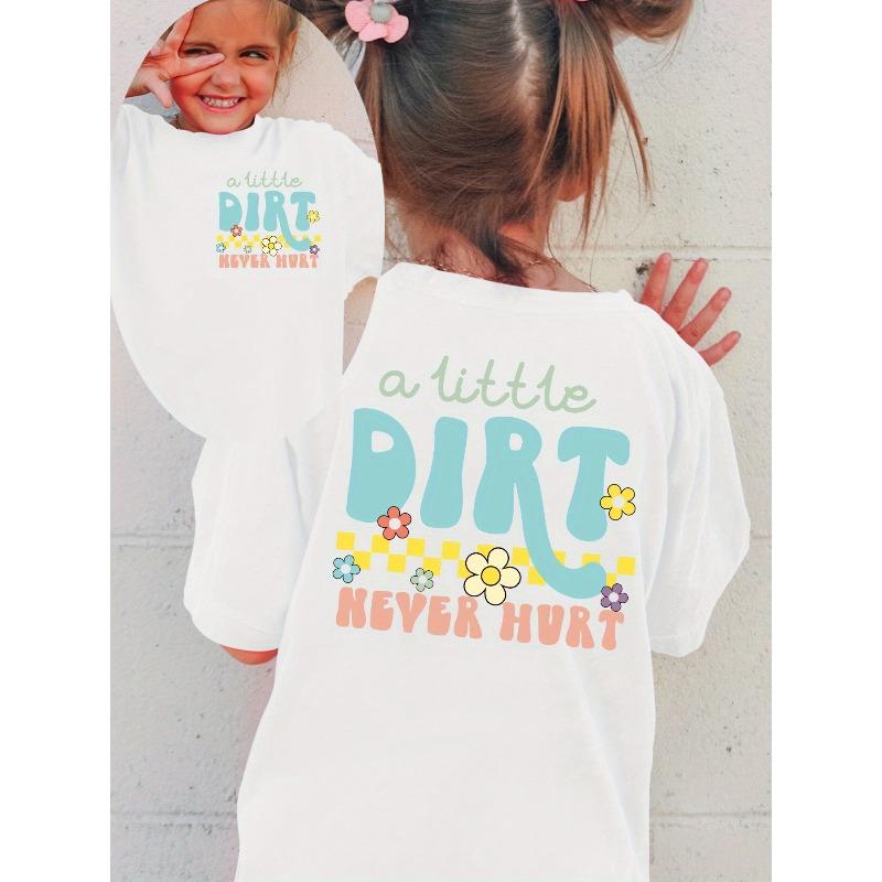 Girls Short Sleeve T-Shirt Cartoon Pattern Print Casual Versatile Summer Fashion 110 белый