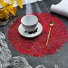 Leaf Hollowed Out PVC Placemats Household Light Luxury Anti Slip And Thermal Insulation Dining Table Decor Mat