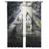 Woods Moon Bat Spukhaus Moderne Tüllvorhänge für Wohnzimmer Schlafzimmer Haus Küche Fenster Transparente Vorhänge