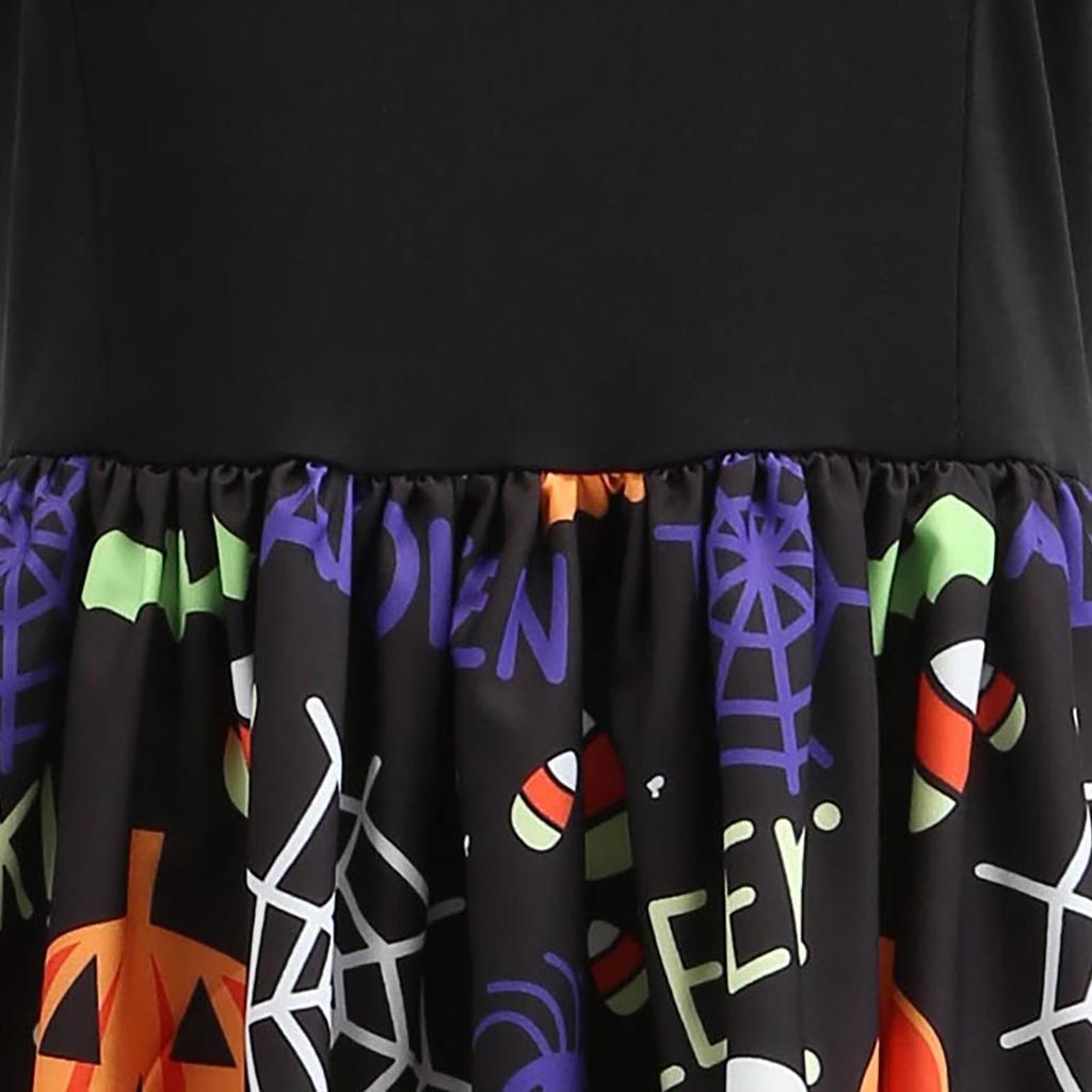 Kvinner Vintage Langermet Halloween 1950 Housewife Evening Party Ball Dress