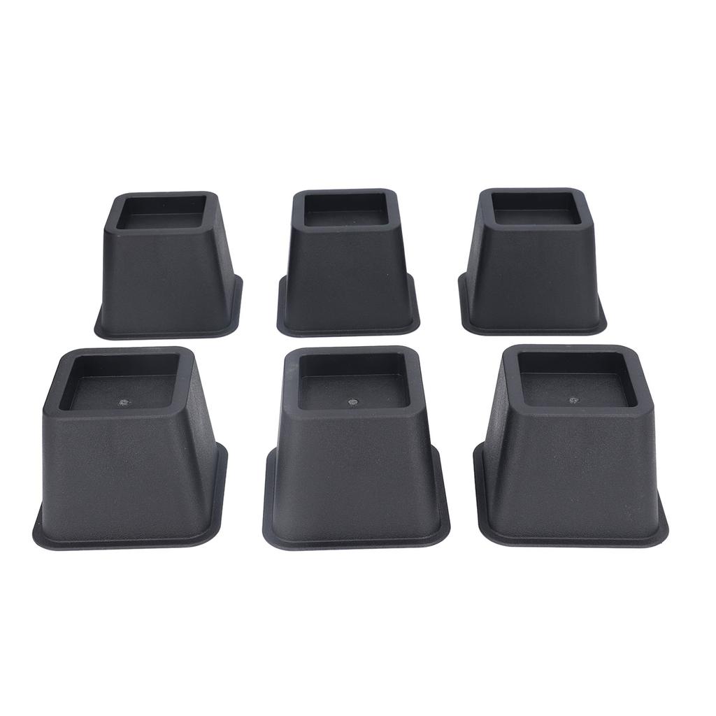 6Pcs 3 Inch Trapezoid Furniture Risers Sofa Leg Pads for Bed Table Cabinet Sofa Feet Black