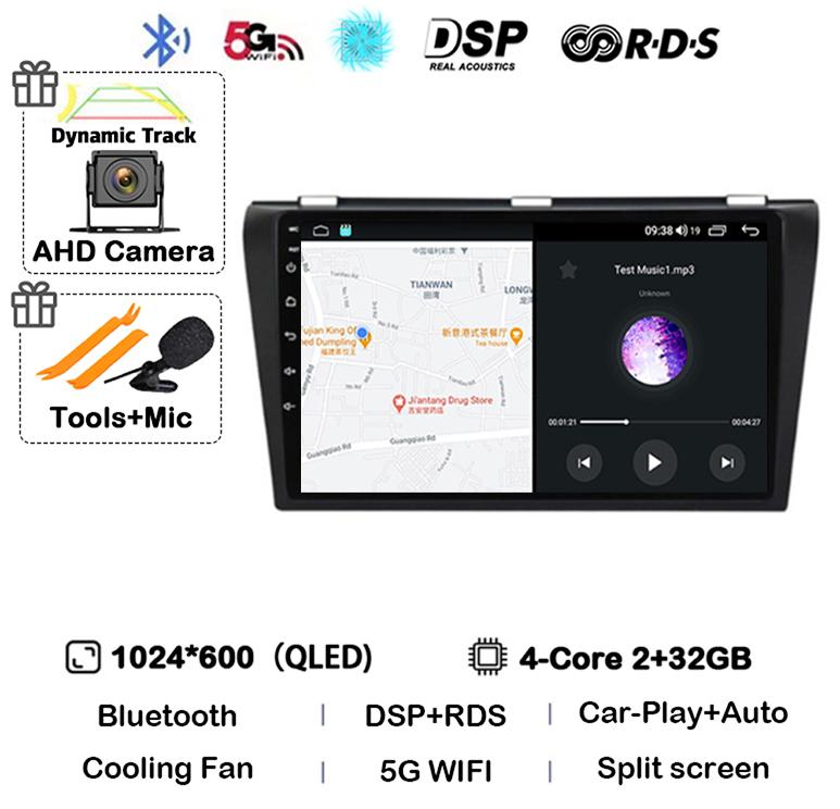 

Android 14 Carplay Auto DSP Car Radio For Mazda 3 2003-2009 Mazda3 2din Multimidia Video Player Navigation GPS Stereo Head Unit