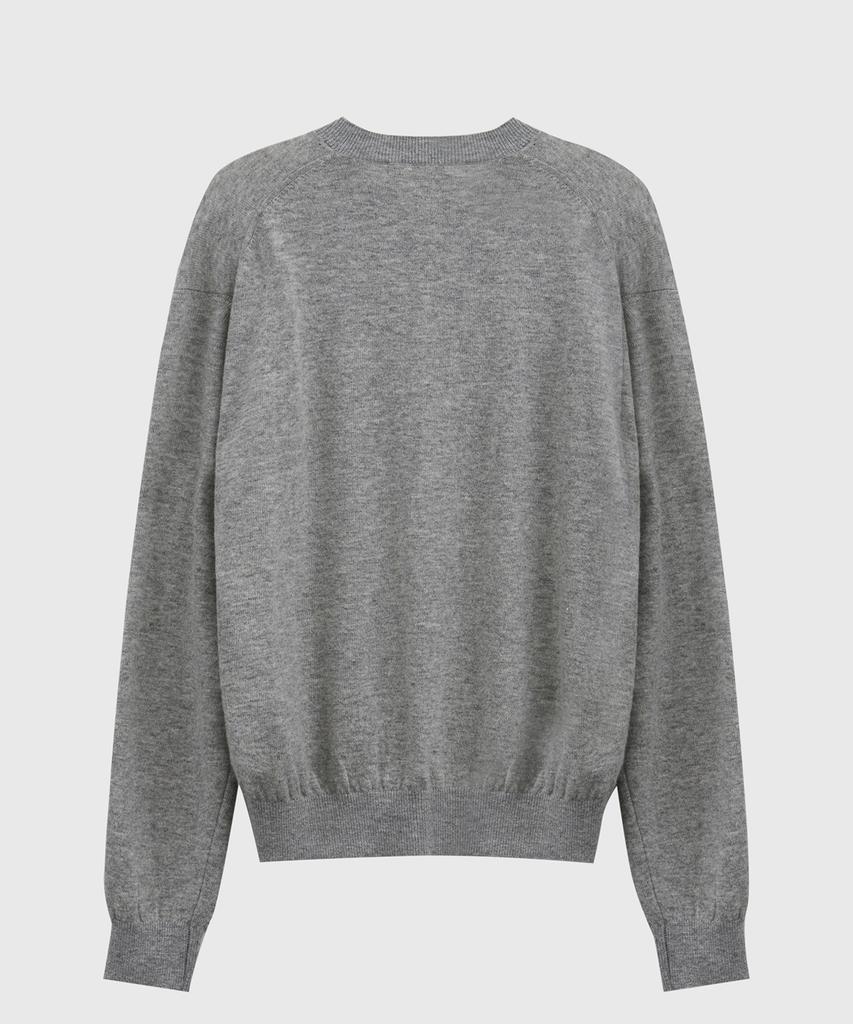 TAILORCHAD Merino Wool Round Neck Knit (Light Gray)
