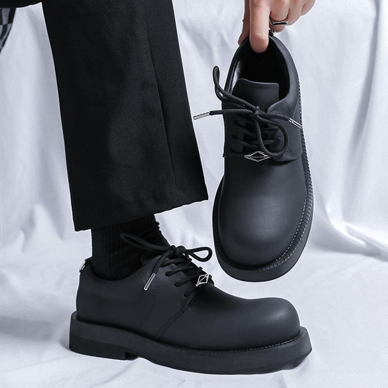 2024 autumn and winter small leather shoes men's platform heightening suit wedding hairstylist casual derby shoes 9791-W
