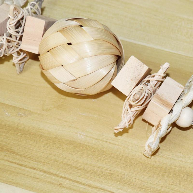 Wooden Bird Toys Cage Wooden Blocks For Parrot Multi-Layer Bird Blocks Funny Pet Supplies For Hamsters Chicks Gerbils