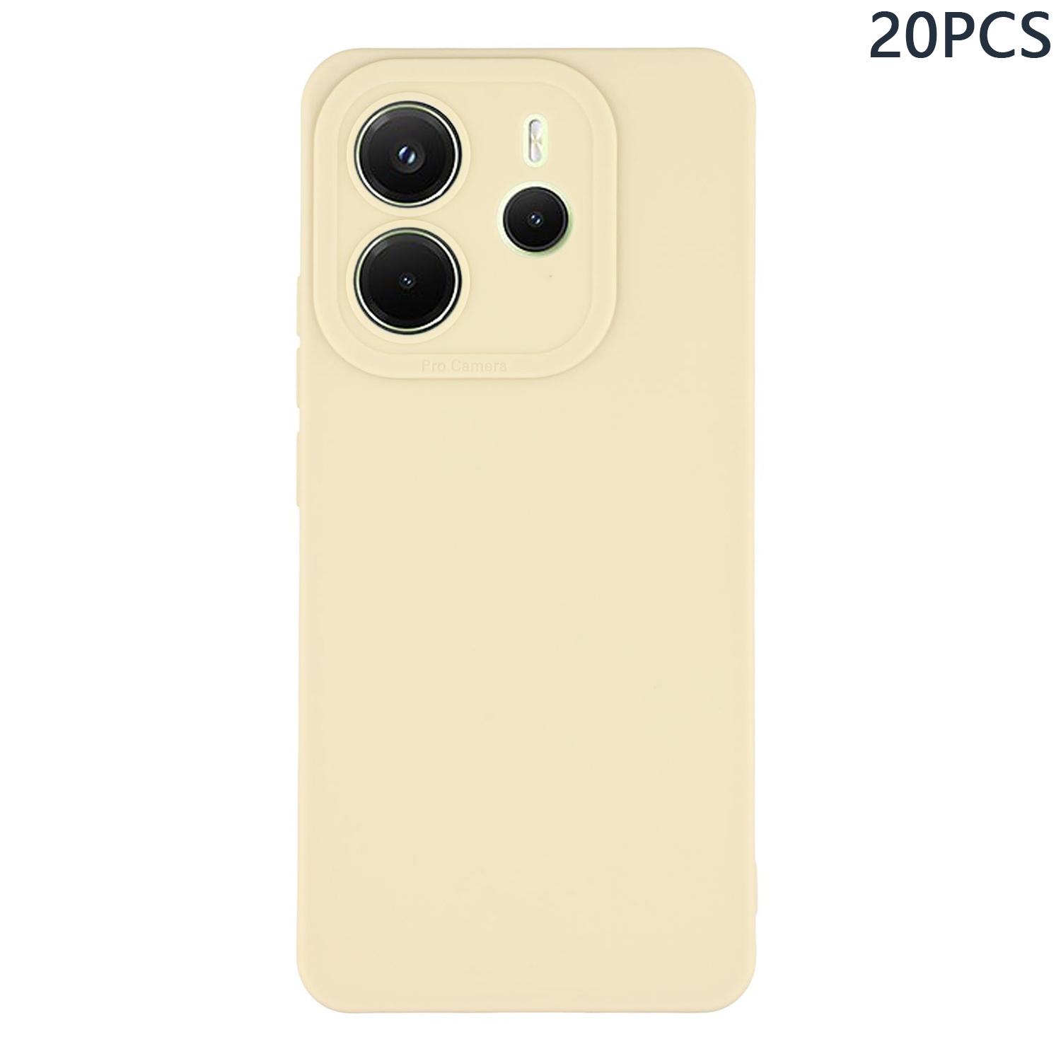 

Bulk Purchasing 20Pcs For Xiaomi Redmi Note 14 4G (164.84mm) Case Precise Cutouts 1.3mm TPU Matte Phone Cover Ivory White