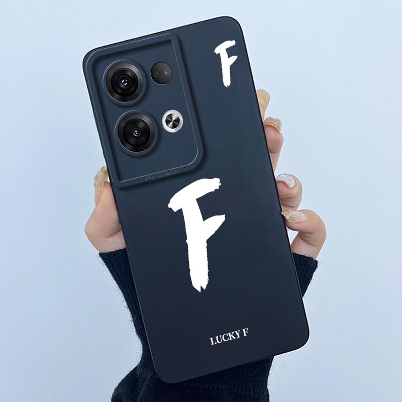 For OPPO Reno 8 Pro 5G Reno8 Reno8 Pro Plus Shockproof Phone Case Lucky Initial Letter Casing Silicone Soft Matte Back Cover