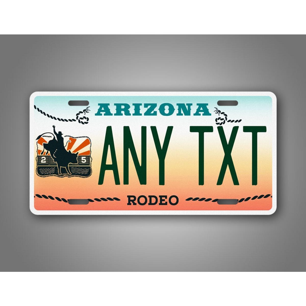 Custom Arizona Cowboy License Plate 6x12 Personalized Text Metal Tin Sign Western Decor белый