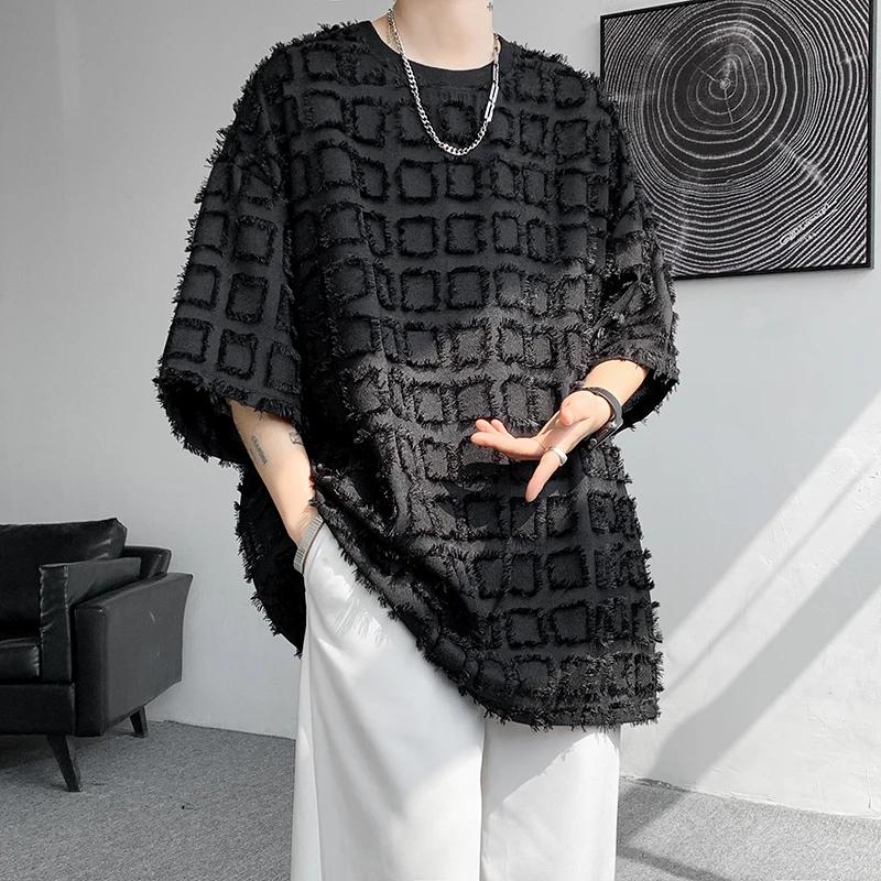 

Men Half Sleeved Summer Korean T Shirt Loose Basic Shirt Casual Tees Tshirts Heiveywweight Shirts S чорний