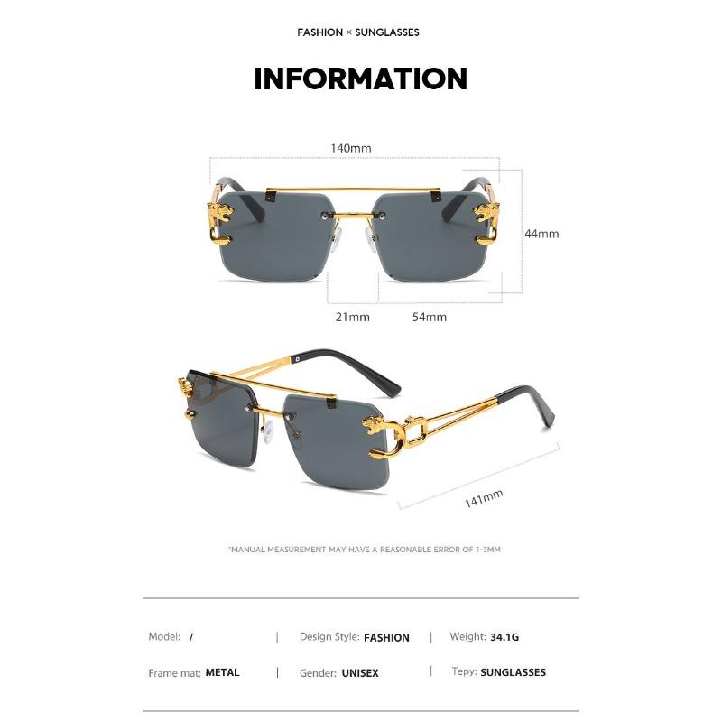 6PCS Combination Fashion Versatile Sun Glasses Square Double Bridge Women Men Sunglasses